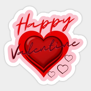 Happy valentine -Red heart Sticker